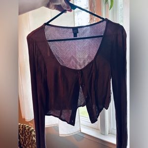 Violet Button up Crop Top